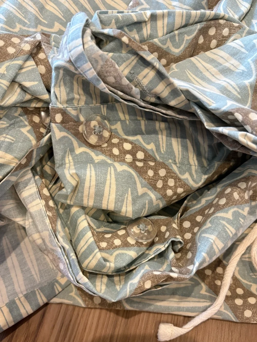 Pottery Barn Sydney Chevron King Duvet Cover & 2 Sham Bedding Set Cotton Blue